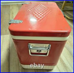 Vintage Metal Coleman Red Diamond Logo Cooler Ice Chest Patents Pending USA Vintage Metal Coleman Red Diamond Logo Cooler Ice Chest Patents Pending USA