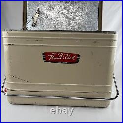 Vintage Metal Cooler Knapp Monarch Therm A Chest Picnic 1950s Inserts