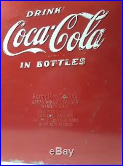 Vintage Metal Drink Coca-Cola in Bottles Cooler Action MFG. Co
