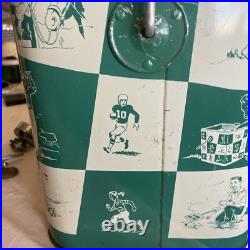 Vintage Metal Ice Chest Magikooler Jadeite Green & White Checkered Rare 1950s
