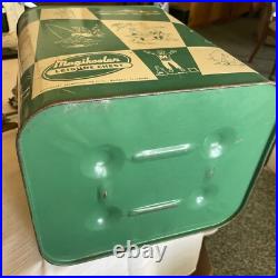 Vintage Metal Ice Chest Magikooler Jadeite Green & White Checkered Rare 1950s