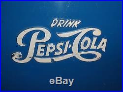 Vintage Metal Pepsi Cola ice chest/cooler-smaller version -blue