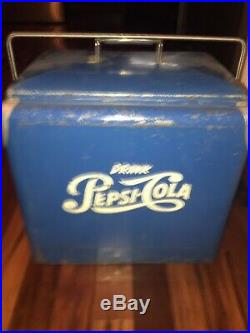 Vintage Metal Pepsi Cooler with Tray and Plug