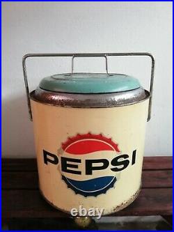 Vintage Mexican PEPSI COLA METAL PICNIC ICE CHEST COOLER from 60's RARE HTF