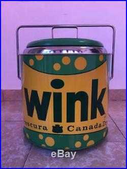 Vintage Mexican Wink Canada Dry Soda Pop Metal Picnic Cooler Chest Rare From 60s