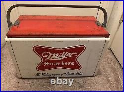 Vintage Miller High Life Beer Cooler Original Metal