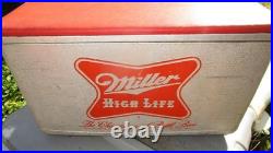 Vintage Miller High Life Beer Padded Ice Chest Metal Aluminum Cooler