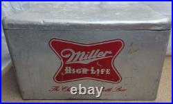 Vintage Miller High Life Cronstroms Beer Ice Chest Metal Aluminum Cooler