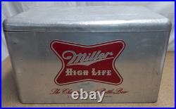 Vintage Miller High Life Cronstroms Beer Ice Chest Metal Aluminum Cooler