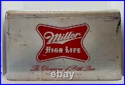 Vintage Miller High Life Cronstroms Beer Ice Chest Metal Aluminum Cooler