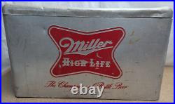 Vintage Miller High Life Cronstroms Beer Ice Chest Metal Aluminum Cooler