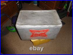 Vintage Miller High Life Cronstroms Beer Ice Chest Metal Aluminum Cooler