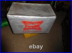 Vintage Miller High Life Cronstroms Beer Ice Chest Metal Aluminum Cooler