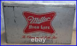 Vintage Miller High Life Cronstroms Beer Ice Chest Metal Aluminum Cooler