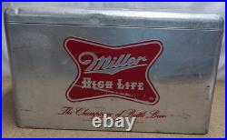 Vintage Miller High Life Cronstroms Beer Ice Chest Metal Aluminum Cooler