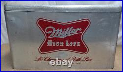 Vintage Miller High Life Cronstroms Beer Ice Chest Metal Aluminum Cooler
