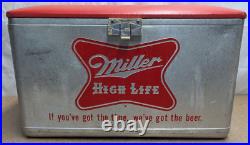Vintage Miller High Life Cronstroms Beer Padded Ice Chest Metal Aluminum Cooler