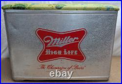 Vintage Miller High Life Cronstroms Beer Padded Ice Chest Metal Aluminum Cooler