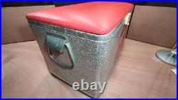 Vintage Miller High Life Cronstroms Beer Padded Ice Chest Metal Aluminum Cooler