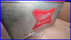 Vintage Miller High Life Cronstroms Beer Padded Ice Chest Metal Aluminum Cooler
