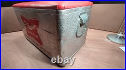 Vintage Miller High Life Cronstroms Beer Padded Ice Chest Metal Aluminum Cooler