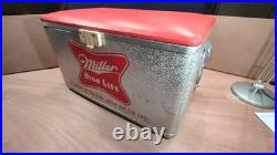 Vintage Miller High Life Cronstroms Beer Padded Ice Chest Metal Aluminum Cooler