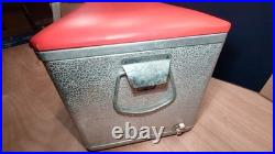 Vintage Miller High Life Cronstroms Beer Padded Ice Chest Metal Aluminum Cooler