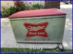 Vintage Miller High Life Metal Aluminum Padded Top Cooler Cronstrom's