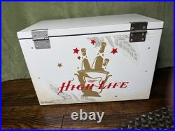 Vintage Miller High Life Metal Beer Cooler The Champagne of Beers Ice Chest