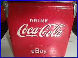 Vintage Miniature Coca-Cola Metal Cooler-Red with White Letters-TempRite MFG 6pk