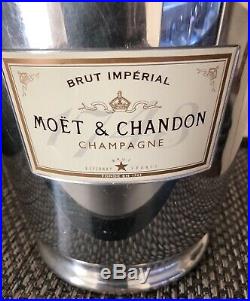 Vintage Moet Chandon Champagne Cooler Bucket White Label Vine Handle Used