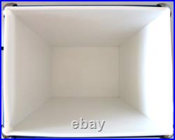 Vintage Montgomery Ward Metal Cooler Blue with White Script Logo