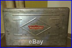 Vintage Montgomery Ward Western Field Aluminum Cooler Withtray