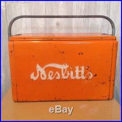 Vintage Orange Nesbitt's Soda Chest Cooler Metal Beer Retro 60's Mid Century