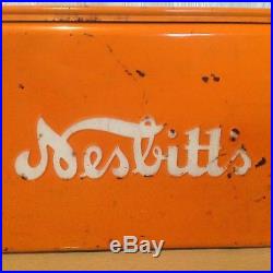 Vintage Orange Nesbitt's Soda Chest Cooler Metal Beer Retro 60's Mid Century