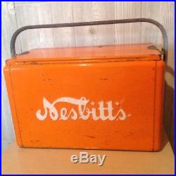 Vintage Orange Nesbitt's Soda Chest Cooler Metal Beer Retro 60's Mid Century