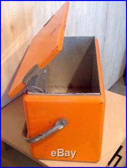 Vintage Orange Nesbitt's Soda Chest Cooler Metal Deco Retro 1950'S Mid Century