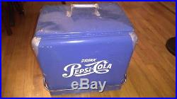 Vintage Original 1950's Metal Pepsi Cola Blue Cooler Acton