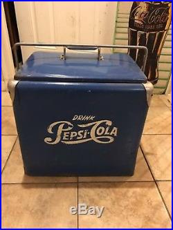 Vintage Original 1950s Pepsi Cola Metal Cooler Large Nice