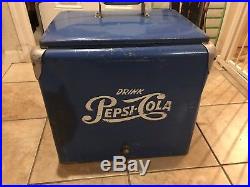 Vintage Original 1950s Pepsi Cola Metal Cooler Large Nice