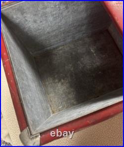 Vintage Original Antique Metal Trip-Nic Cooler RARE 19 x 18