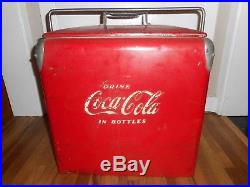 Vintage Original COCA COLA COKE SODA POP Advertising METAL COOLER w LID & TRAY