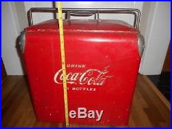 Vintage Original COCA COLA COKE SODA POP Advertising METAL COOLER w LID & TRAY