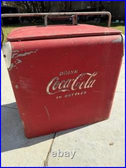 Vintage Original Coca Cola Metal Cooler Acton MFG Co. 1950 1960's
