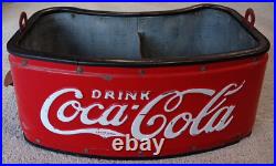 Vintage Original Embossed Coca-Cola Stadium Vendor Ball Park Cooler Metal RARE