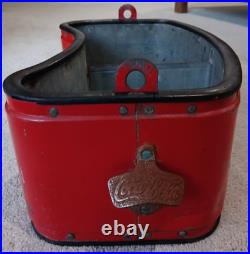 Vintage Original Embossed Coca-Cola Stadium Vendor Ball Park Cooler Metal RARE