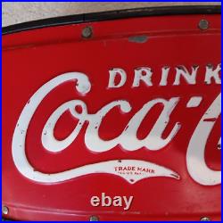 Vintage Original Embossed Coca-Cola Stadium Vendor Ball Park Cooler Metal RARE