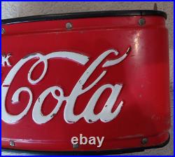 Vintage Original Embossed Coca-Cola Stadium Vendor Ball Park Cooler Metal RARE