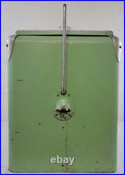 Vintage Original Green Metal Dr Pepper Chest Cooler Unrestored Soda Cooler
