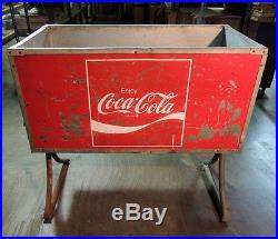 Vintage Original Metal Coca Cola Beverage Cooler Coke Advertising 1960's-70's